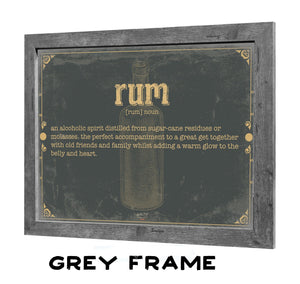 Bella Frye Rum Word Definition Wall Art - Gift for Rum Dictionary Artwork