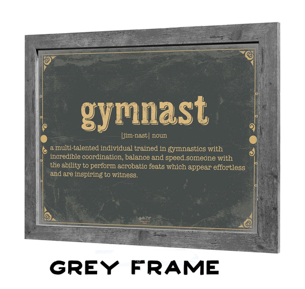 Bella Frye Gymnast Word Definition Wall Art - Gift for Gymnast Dictionary Artwork