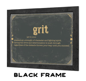 Bella Frye Grit Word Definition Wall Art - Gift for Grit Dictionary Artwork