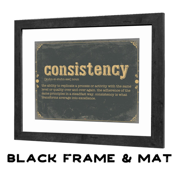 Bella Frye Consistency Word Definition Wall Art - Gift for Consistency Dictionary Artwork