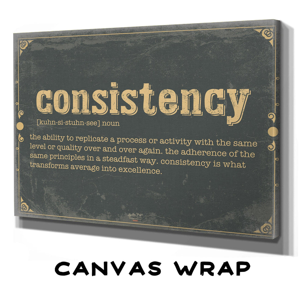 Bella Frye Consistency Word Definition Wall Art - Gift for Consistency Dictionary Artwork