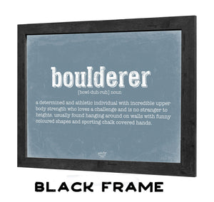 Bella Frye Boulderer Definition Wall Art - Gift for Boulderer Dictionary Artwork