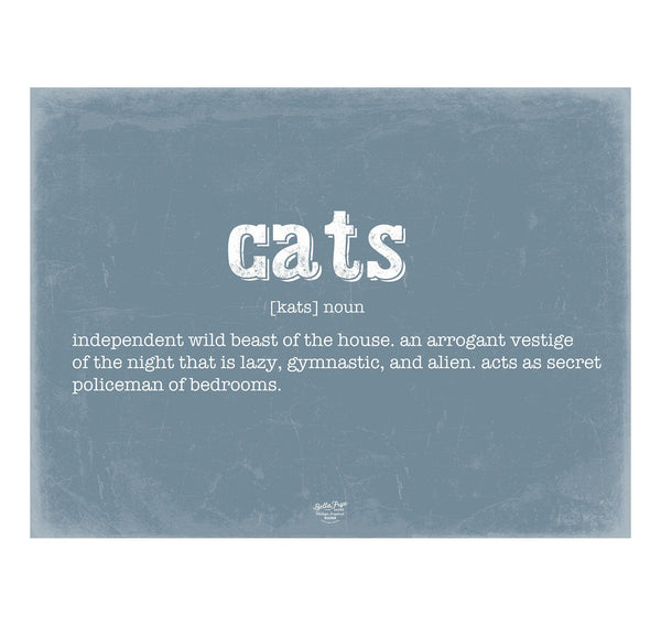 Bella Frye Cats Definition Wall Art - Gift for Cats Lover Artwork