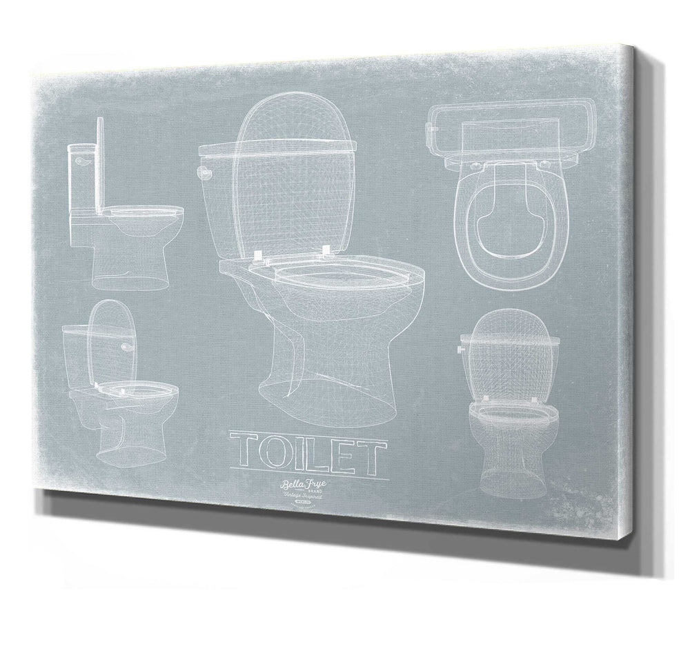 Bella Frye Toilet Humor Blueprint of Toilet Bathroom Art - Original Art