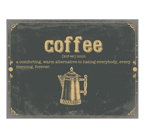 Bella Frye Coffee Word Definition Wall Art - Gift for Coffee Dictionary Artwork