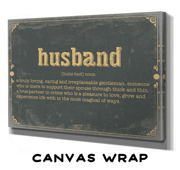 Bella Frye Husband Word Definition Wall Art - Gift for Husband Dictionary Artwork