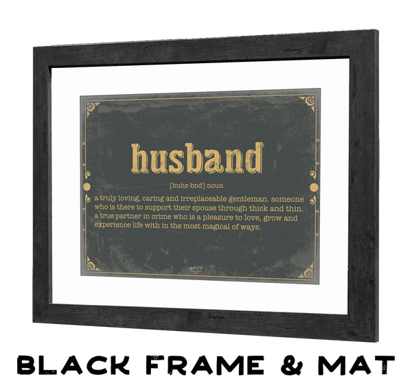 Bella Frye Husband Word Definition Wall Art - Gift for Husband Dictionary Artwork