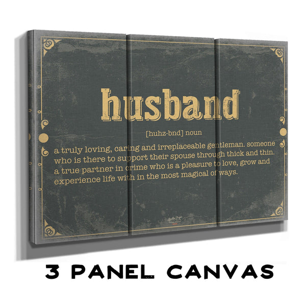 Bella Frye Husband Word Definition Wall Art - Gift for Husband Dictionary Artwork