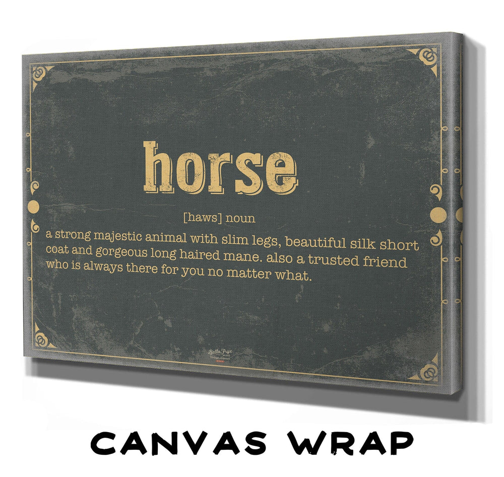 Bella Frye Horse Word Definition Wall Art - Gift for Horse Dictionary Artwork