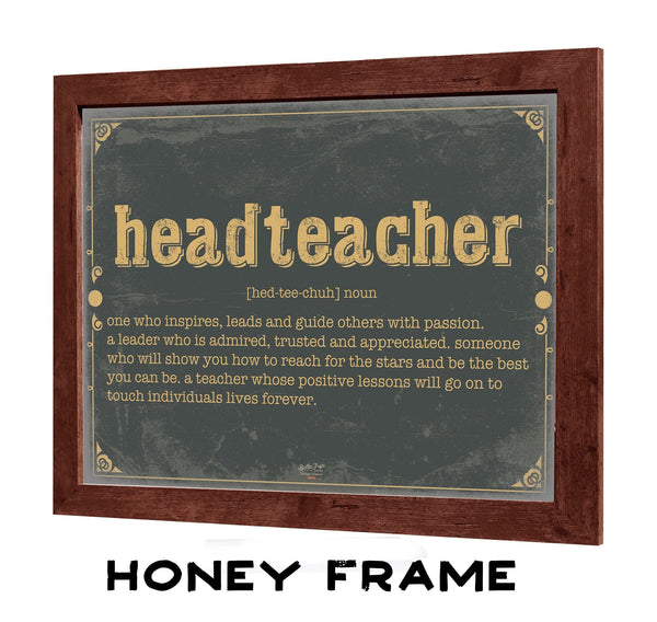 Bella Frye Headteacher Word Definition Wall Art - Gift for Headteacher Dictionary Artwork