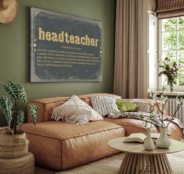 Bella Frye Headteacher Word Definition Wall Art - Gift for Headteacher Dictionary Artwork