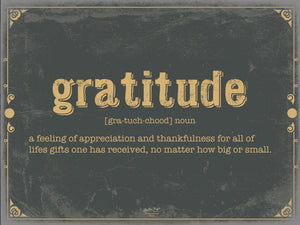 Bella Frye Gratitude Word Definition Wall Art - Gift for Gratitude Dictionary Artwork