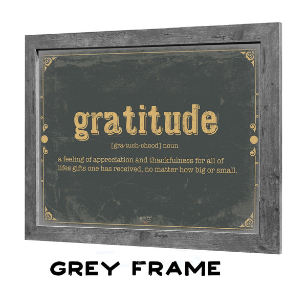 Bella Frye Gratitude Word Definition Wall Art - Gift for Gratitude Dictionary Artwork