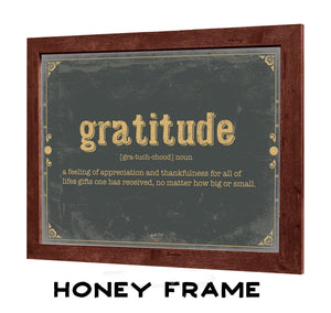 Bella Frye Gratitude Word Definition Wall Art - Gift for Gratitude Dictionary Artwork