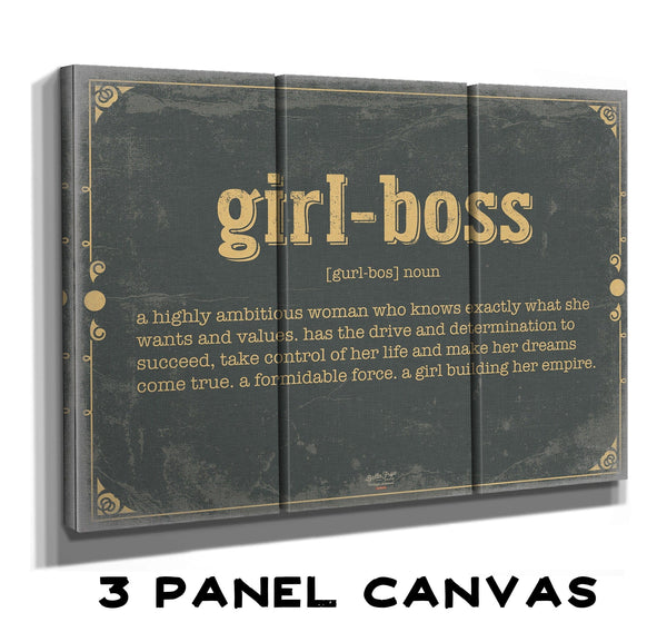 Bella Frye Girl-boss Word Definition Wall Art - Gift for Girlboss Dictionary Artwork