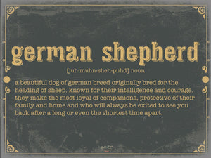 Bella Frye German Shepherd Word Definition Wall Art - Gift for German Shepherd Dictionary Artwork