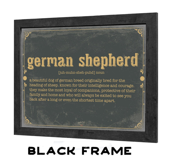 Bella Frye German Shepherd Word Definition Wall Art - Gift for German Shepherd Dictionary Artwork