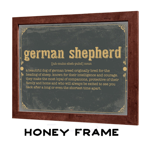 Bella Frye German Shepherd Word Definition Wall Art - Gift for German Shepherd Dictionary Artwork