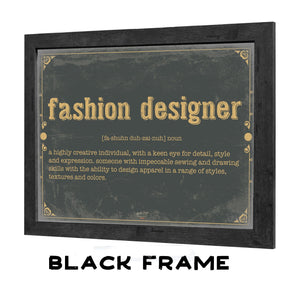 Bella Frye Fashion Designer Word Definition Wall Art - Gift for Fashion Designer Dictionary Artwork