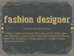 Bella Frye Fashion Designer Word Definition Wall Art - Gift for Fashion Designer Dictionary Artwork