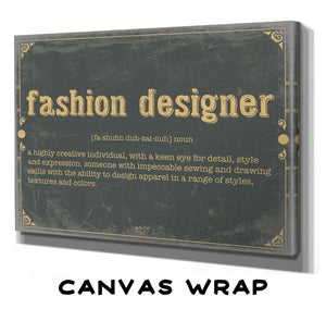 Bella Frye Fashion Designer Word Definition Wall Art - Gift for Fashion Designer Dictionary Artwork