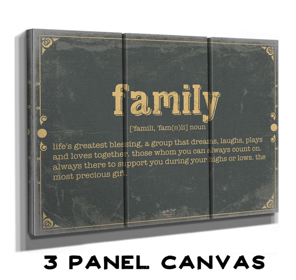 Bella Frye Family Word Definition Wall Art - Gift for Family Dictionary Artwork