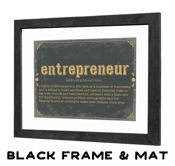 Bella Frye Entrepreneur Word Definition Wall Art - Gift for Entrepreneur Dictionary Artwork