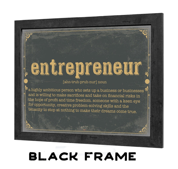 Bella Frye Entrepreneur Word Definition Wall Art - Gift for Entrepreneur Dictionary Artwork