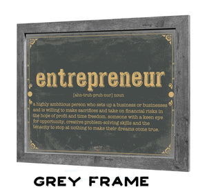 Bella Frye Entrepreneur Word Definition Wall Art - Gift for Entrepreneur Dictionary Artwork