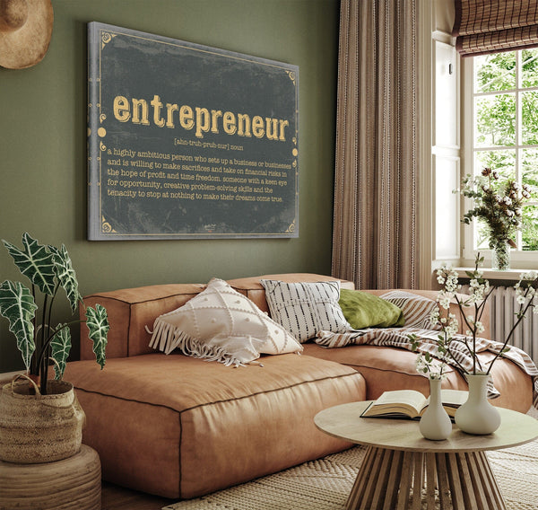 Bella Frye Entrepreneur Word Definition Wall Art - Gift for Entrepreneur Dictionary Artwork