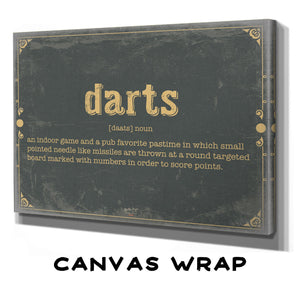 Bella Frye Darts Word Definition Wall Art - Gift for Darts Dictionary Artwork