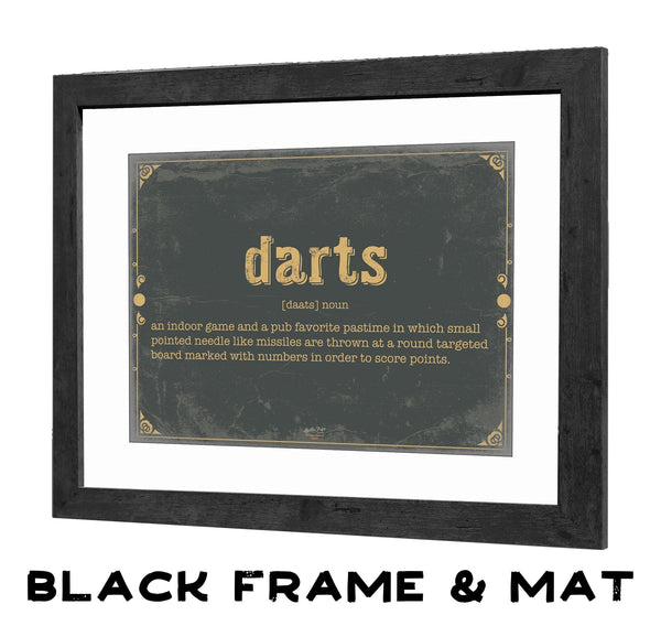 Bella Frye Darts Word Definition Wall Art - Gift for Darts Dictionary Artwork