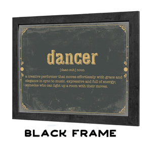 Bella Frye Dancer Word Definition Wall Art - Gift for Dancer Dictionary Artwork