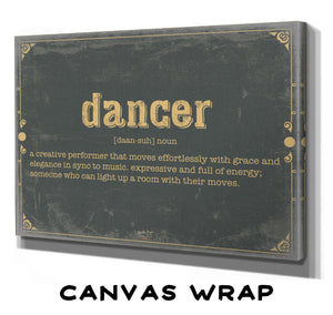 Bella Frye Dancer Word Definition Wall Art - Gift for Dancer Dictionary Artwork