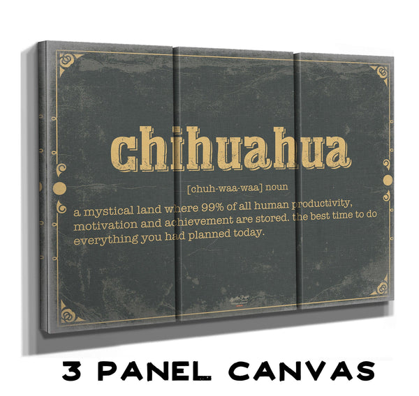 Bella Frye Chihuahua Word Definition Wall Art - Gift for Chihuahua Dictionary Artwork