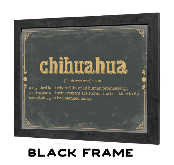 Bella Frye Chihuahua Word Definition Wall Art - Gift for Chihuahua Dictionary Artwork