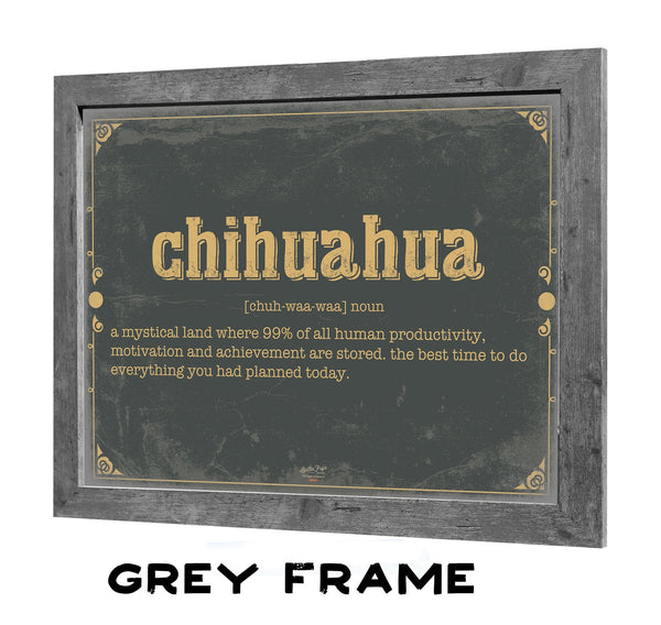 Bella Frye Chihuahua Word Definition Wall Art - Gift for Chihuahua Dictionary Artwork