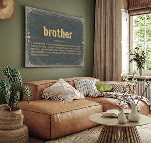 Bella Frye Brother Word Definition Wall Art - Gift for Brother Dictionary Artwork