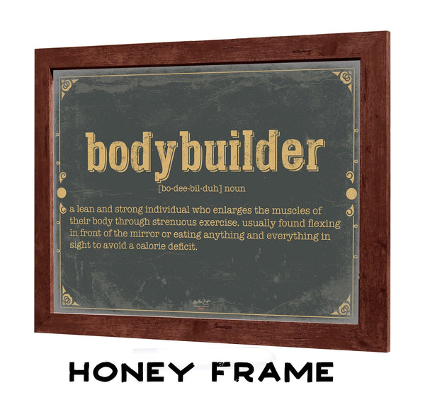 Bella Frye Bodybuilder Word Definition Wall Art - Gift for Bodybuilder Dictionary Artwork