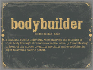 Bella Frye Bodybuilder Word Definition Wall Art - Gift for Bodybuilder Dictionary Artwork