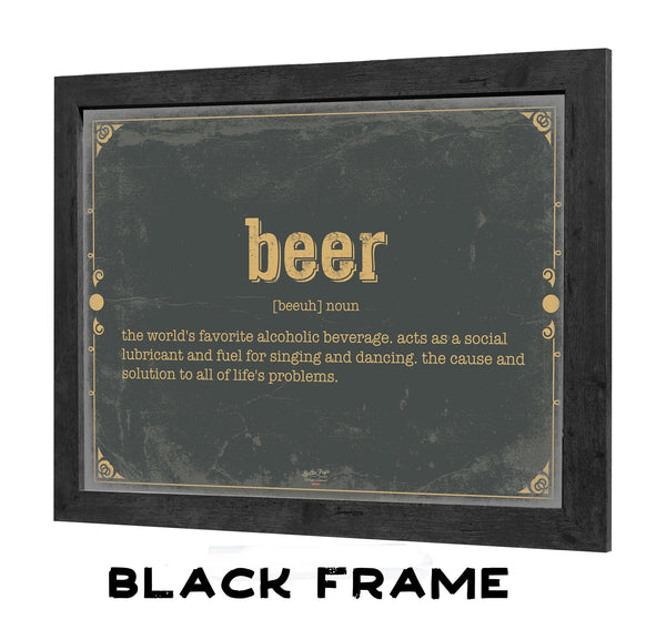 Bella Frye Beer Word Definition Wall Art - Gift for Beer Dictionary Artwork