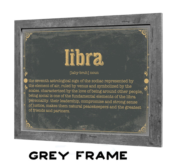 Bella Frye Libra Word Definition Wall Art - Gift for Libra Dictionary Artwork