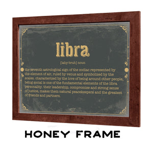 Bella Frye Libra Word Definition Wall Art - Gift for Libra Dictionary Artwork