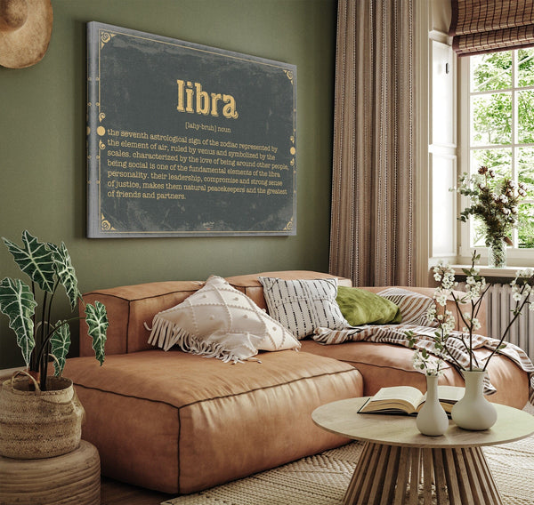 Bella Frye Libra Word Definition Wall Art - Gift for Libra Dictionary Artwork