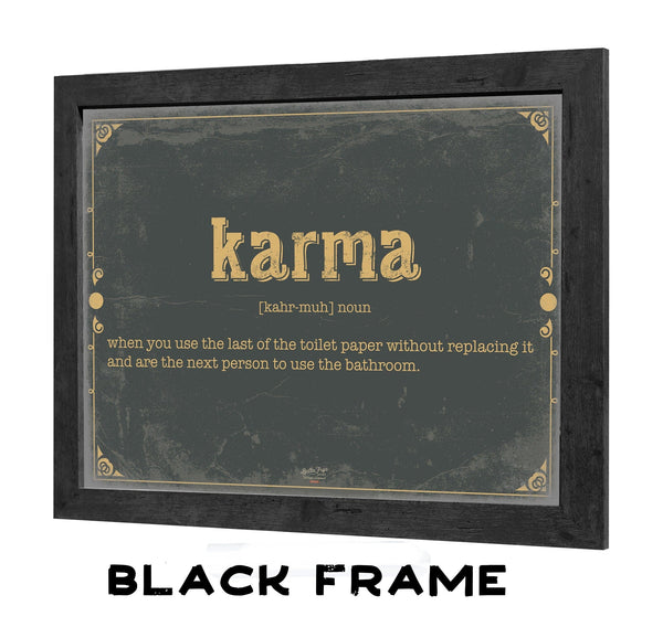 Bella Frye Karma Word Definition Wall Art - Gift for Karma Dictionary Artwork