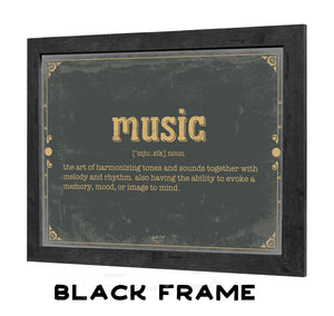 Bella Frye Music Word Definition Wall Art - Gift for Music Dictionary Artwork