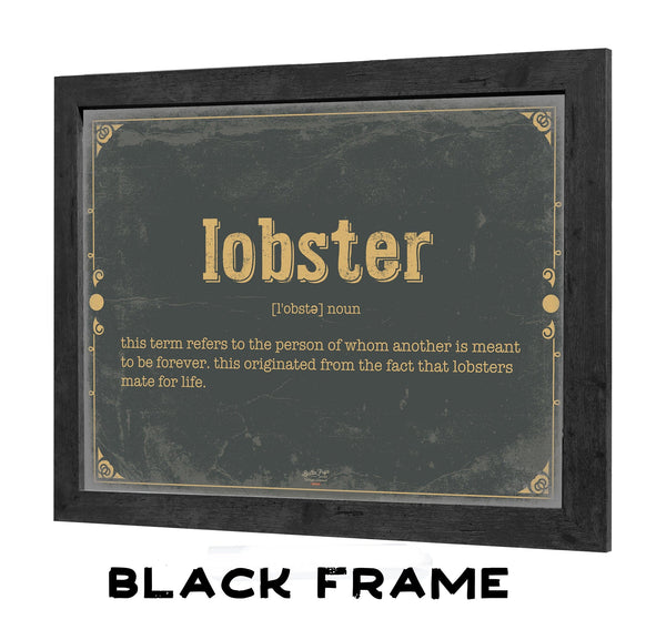 Bella Frye Lobster Word Definition Wall Art - Gift for Lobster Dictionary Artwork