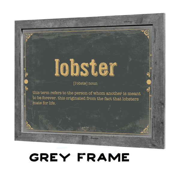 Bella Frye Lobster Word Definition Wall Art - Gift for Lobster Dictionary Artwork