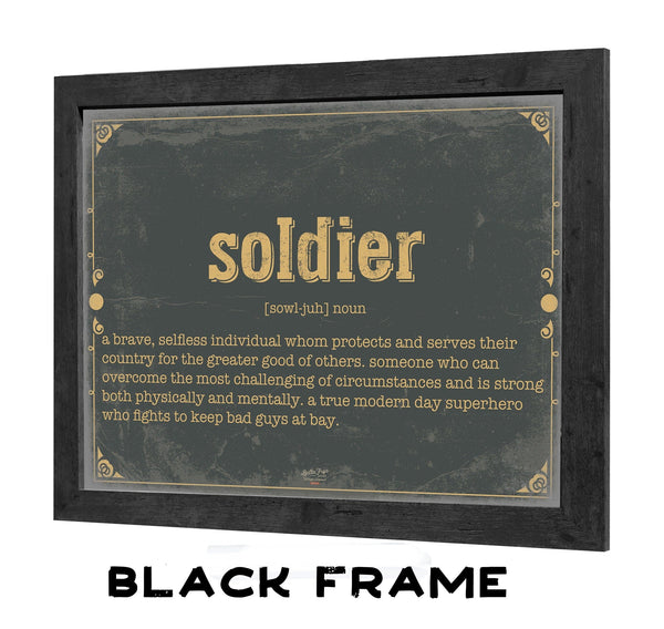 Bella Frye Soldier Word Definition Wall Art - Gift for Soldier Dictionary Artwork