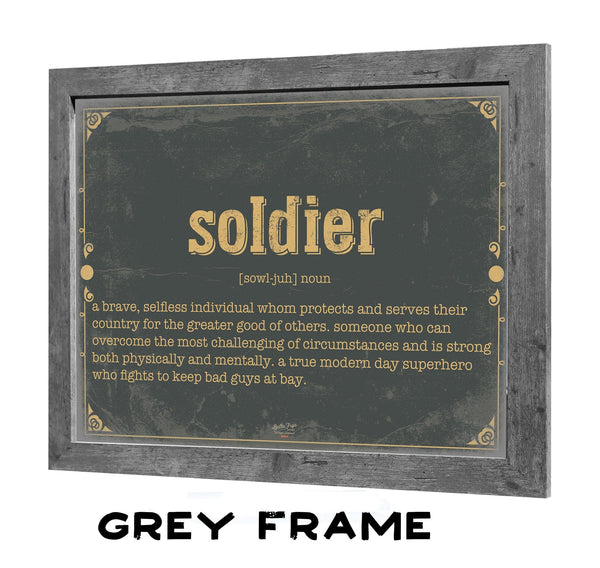 Bella Frye Soldier Word Definition Wall Art - Gift for Soldier Dictionary Artwork